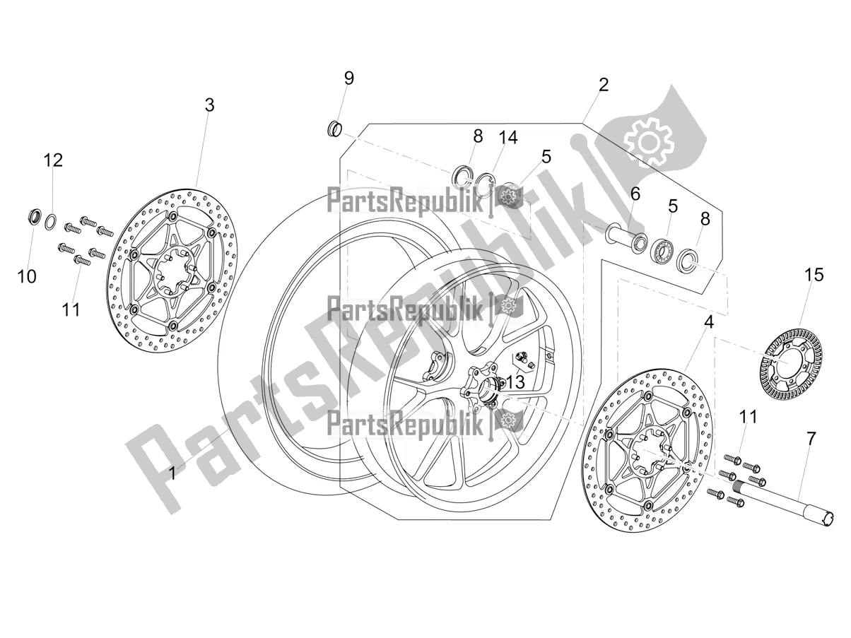 Toutes les pièces pour le Roue Avant du Aprilia Tuono V4 Factory 1100 Superpole 2022