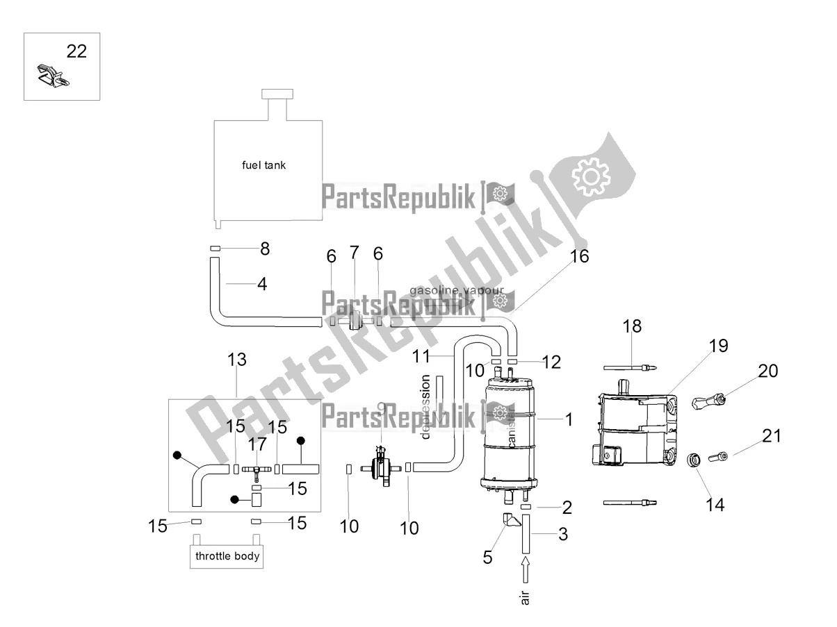 Toutes les pièces pour le Système De Récupération De Vapeur De Carburant du Aprilia Tuono V4 Factory 1100 Superpole 2022