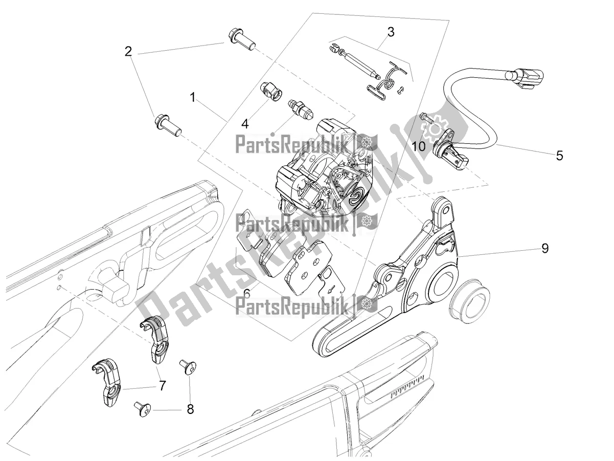 All parts for the Rear Brake Caliper of the Aprilia Tuono V4 Factory 1100 Superpole 2022
