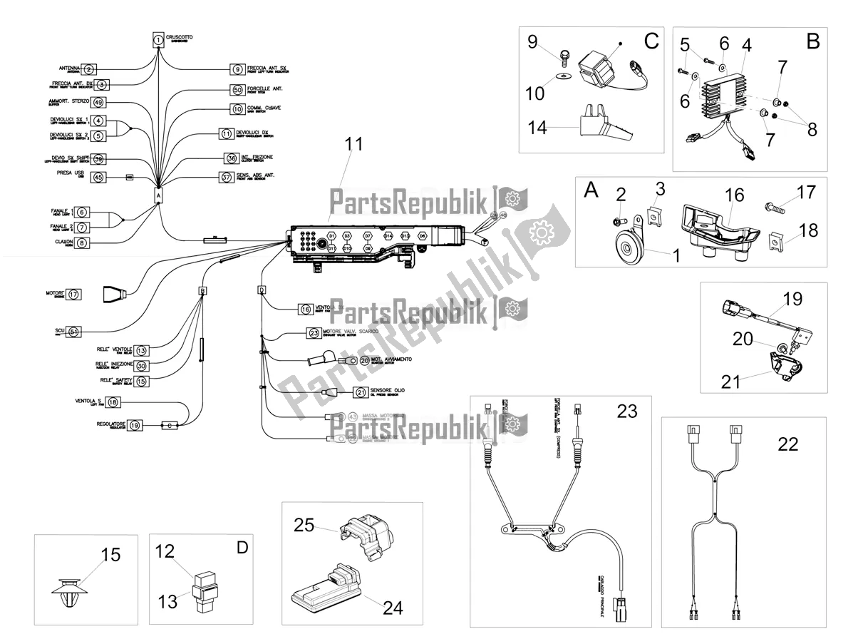 Alle Teile für das Elektrisches System I des Aprilia Tuono V4 Factory 1100 Superpole Apac 2019