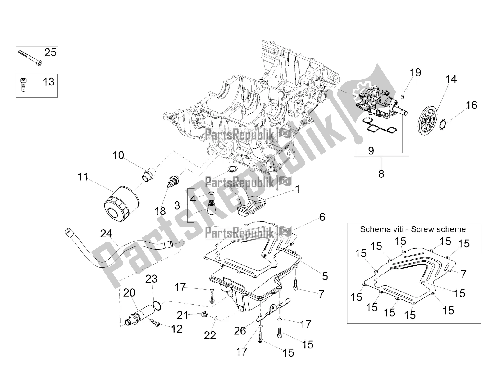 Toutes les pièces pour le Lubrification du Aprilia Tuono V4 Factory 1100 Superpole Apac 2019