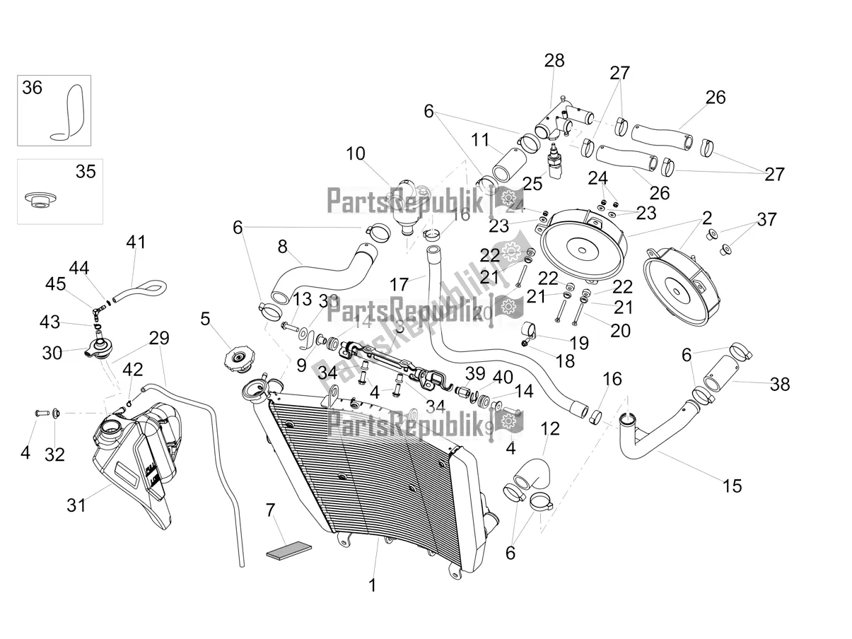 Toutes les pièces pour le Système De Refroidissement du Aprilia Tuono V4 Factory 1100 Superpole Apac 2020