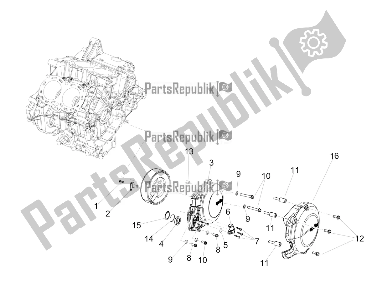 Tutte le parti per il Coperchio Del Volano del Aprilia Tuono V4 Factory 1100 Superpole Apac 2020