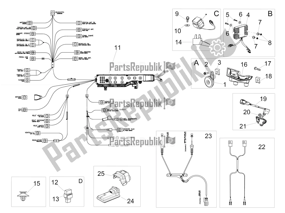 Alle Teile für das Frontelektrik des Aprilia Tuono V4 Factory 1100 Superpole Apac 2020