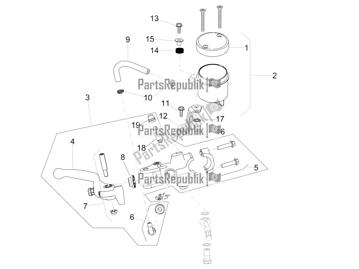 Tutte le parti per il Pompa Freno Anteriore del Aprilia Tuono V4 Factory 1100 Superpole Apac 2020