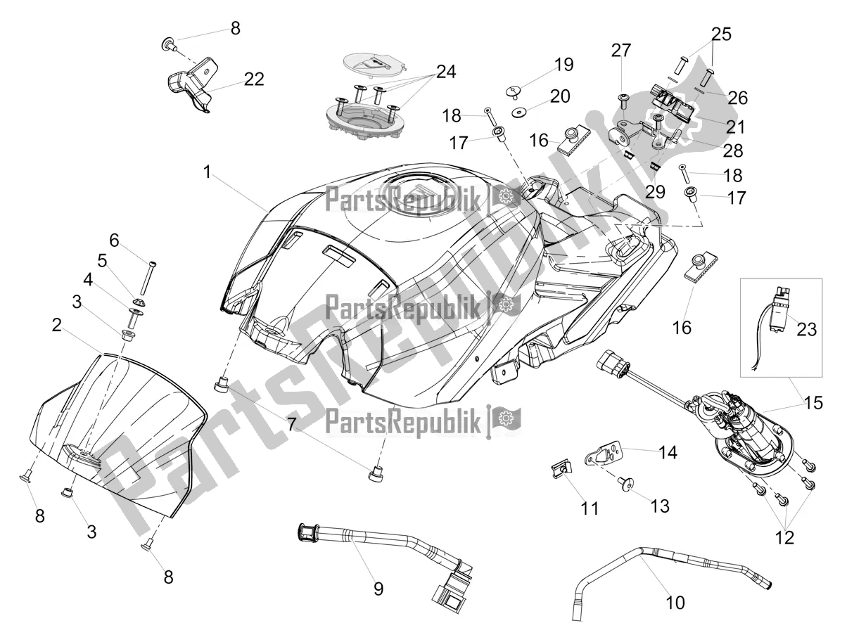 Toutes les pièces pour le Réservoir D'essence du Aprilia Tuono V4 Factory 1100 Superpole Apac 2020