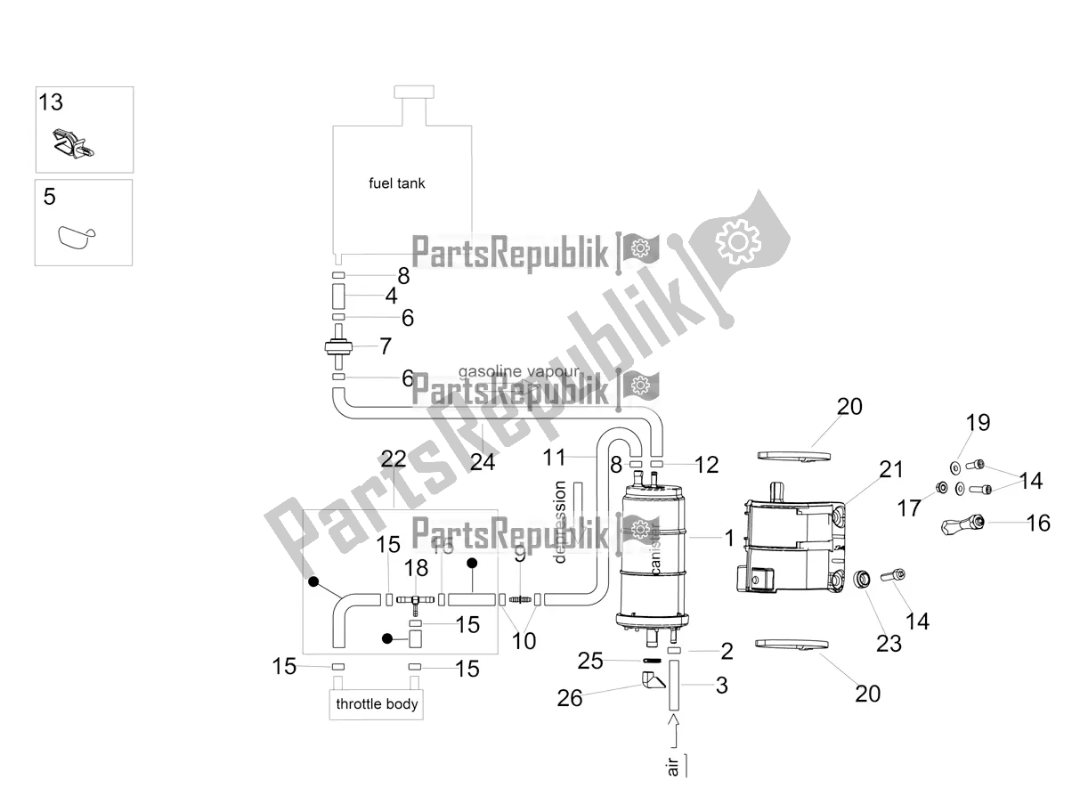 Toutes les pièces pour le Système De Récupération De Vapeur De Carburant du Aprilia Tuono V4 Factory 1100 Superpole Apac 2020