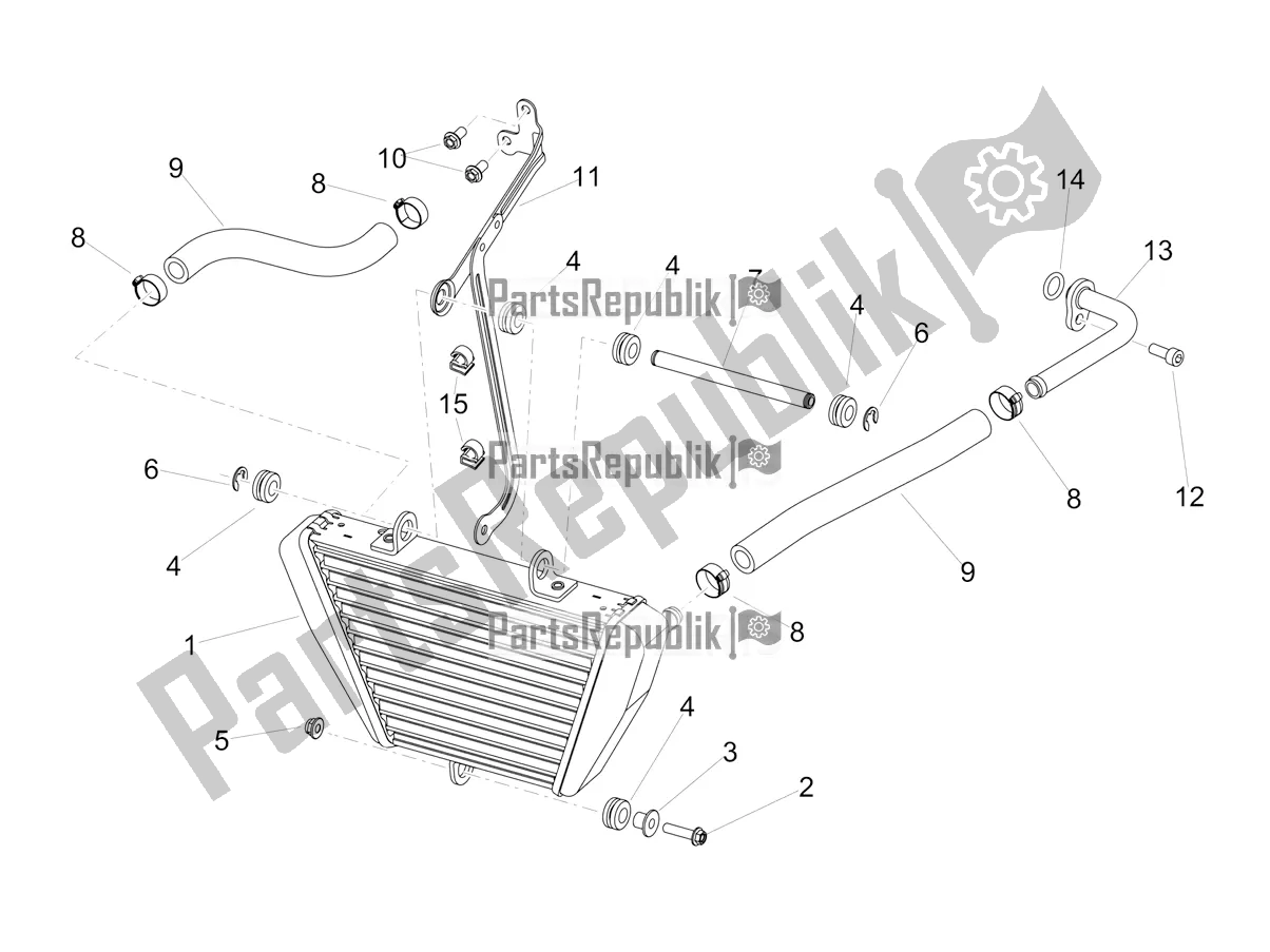 Tutte le parti per il Radiatore Olio del Aprilia Tuono V4 Factory 1100 Superpole Apac 2020