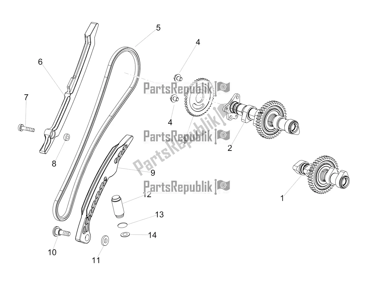 All parts for the Rear Cylinder Timing System of the Aprilia Tuono V4 Factory 1100 Superpole Apac 2020