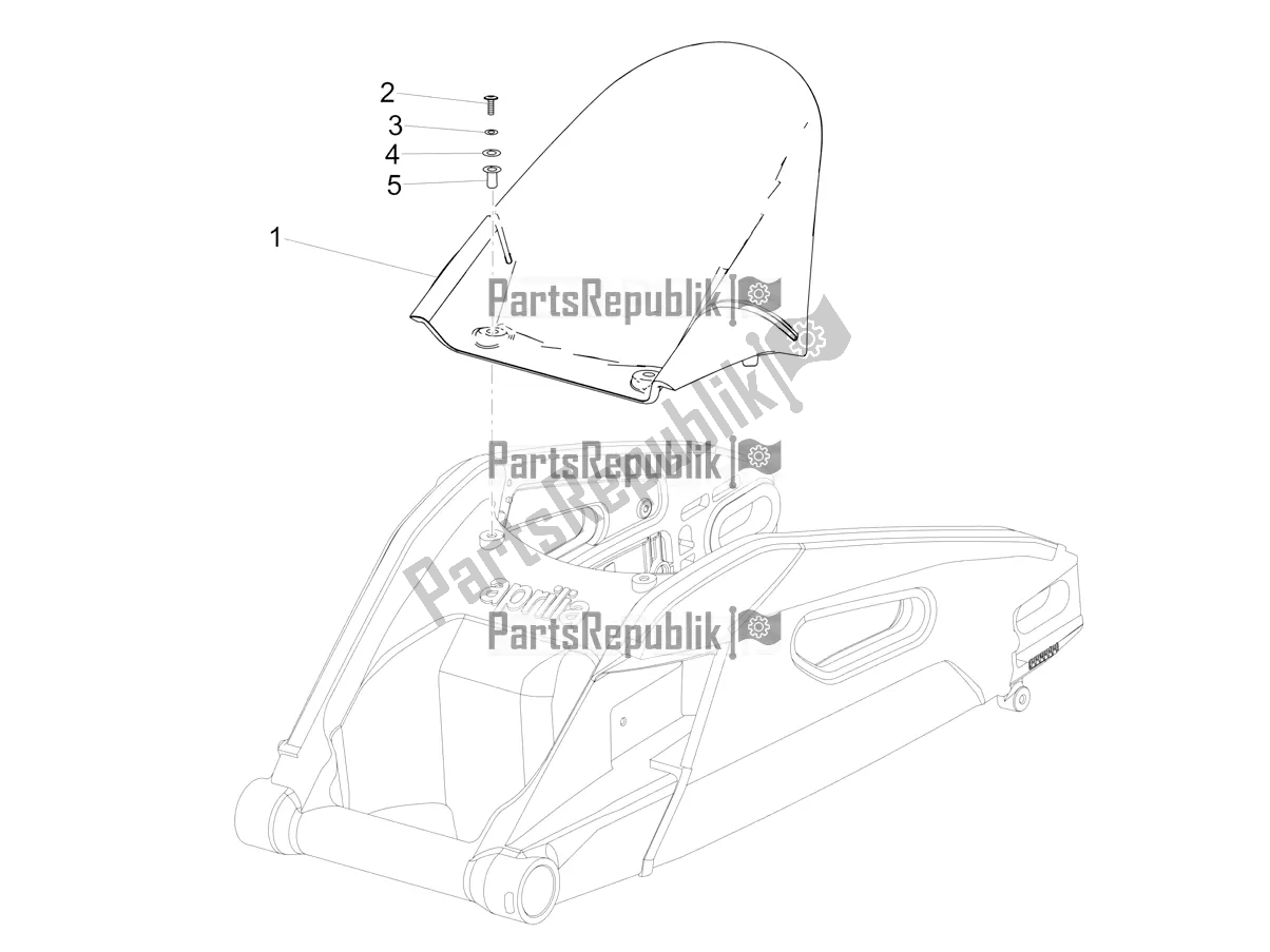 Todas as partes de Guarda-lamas Traseiro do Aprilia Tuono V4 Factory 1100 Superpole Apac 2020