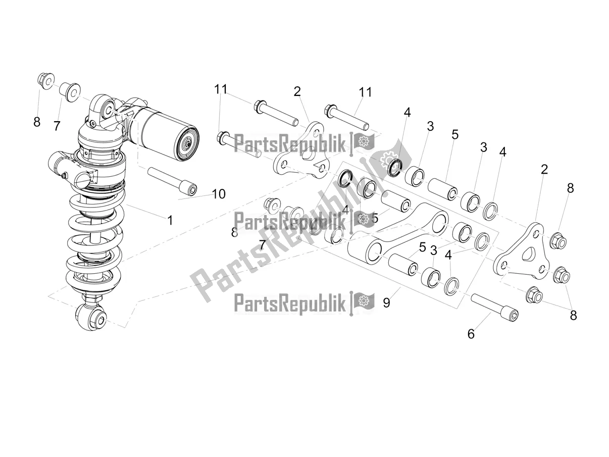 Wszystkie części do Amortyzator Aprilia Tuono V4 Factory 1100 Superpole Apac 2020