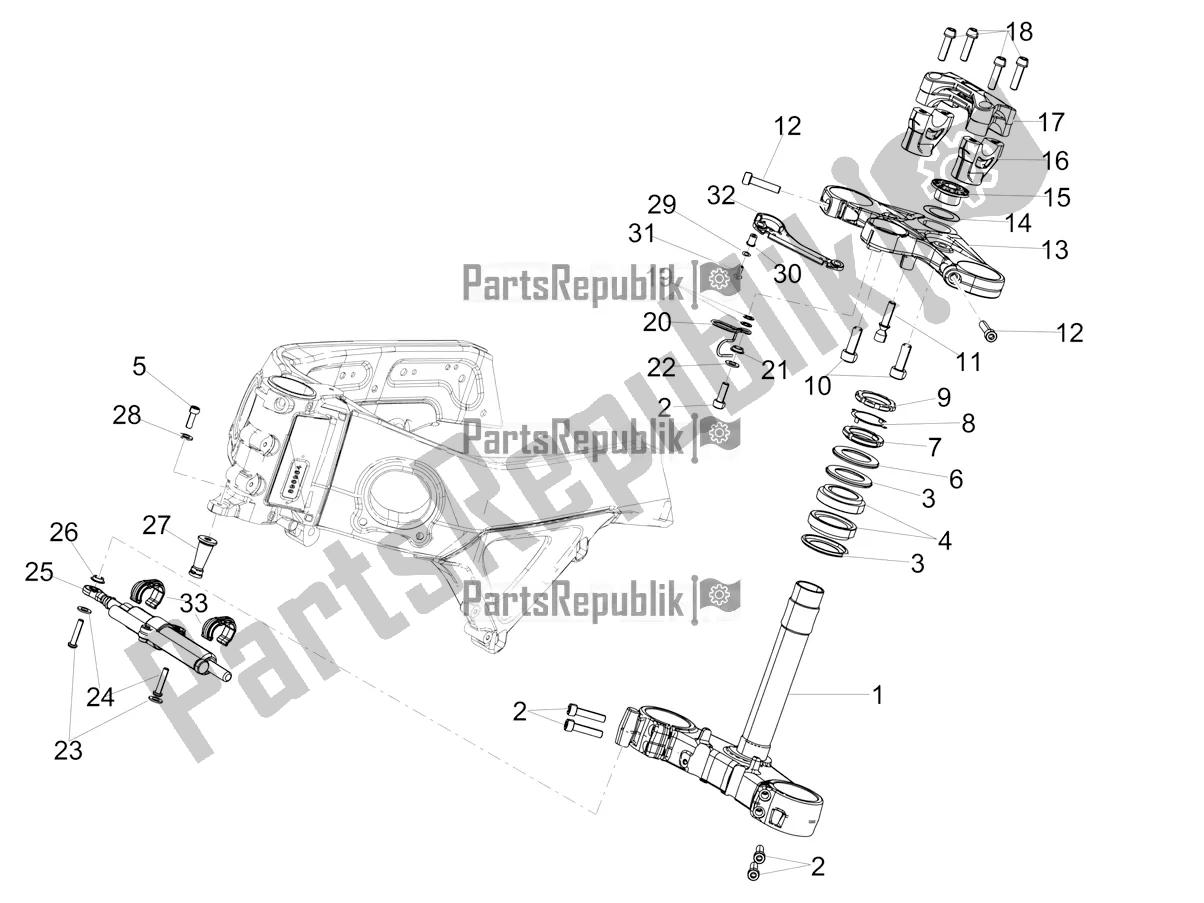 Todas las partes para Direccion de Aprilia Tuono V4 Factory 1100 Superpole Apac 2020