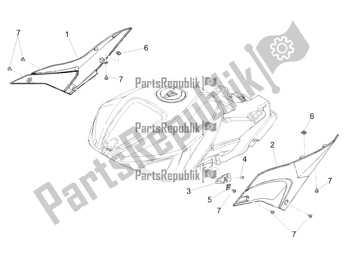 All parts for the Central Body of the Aprilia Tuono V4 Factory 1100 Superpole Apac 2022