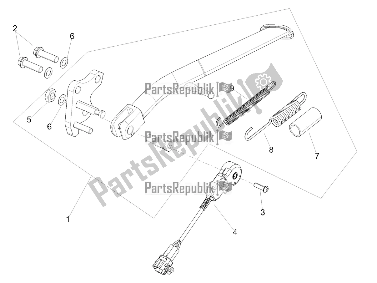 Tutte le parti per il Cavalletto Centrale del Aprilia Tuono V4 Factory 1100 Superpole Apac 2022