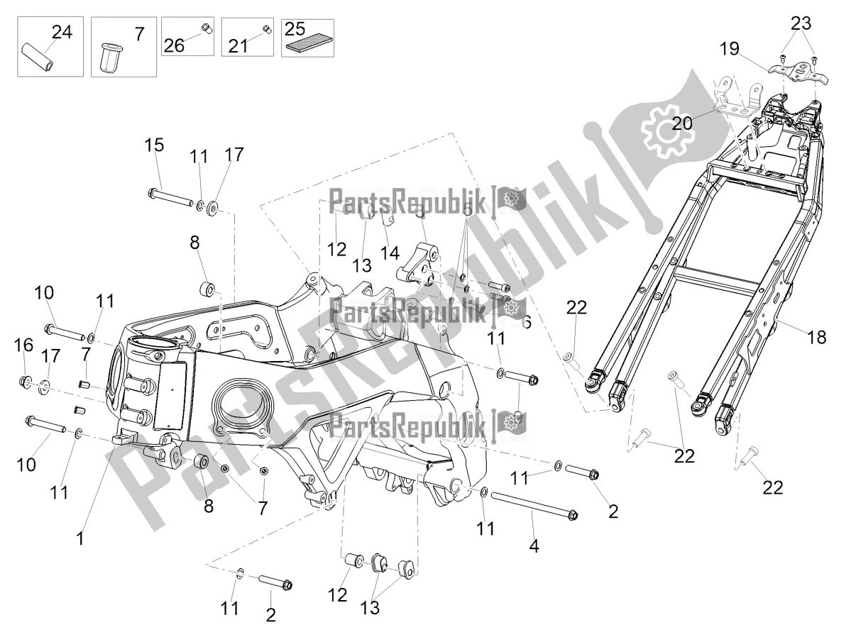 Todas as partes de Quadro, Armação do Aprilia Tuono V4 Factory 1100 Superpole Apac 2022