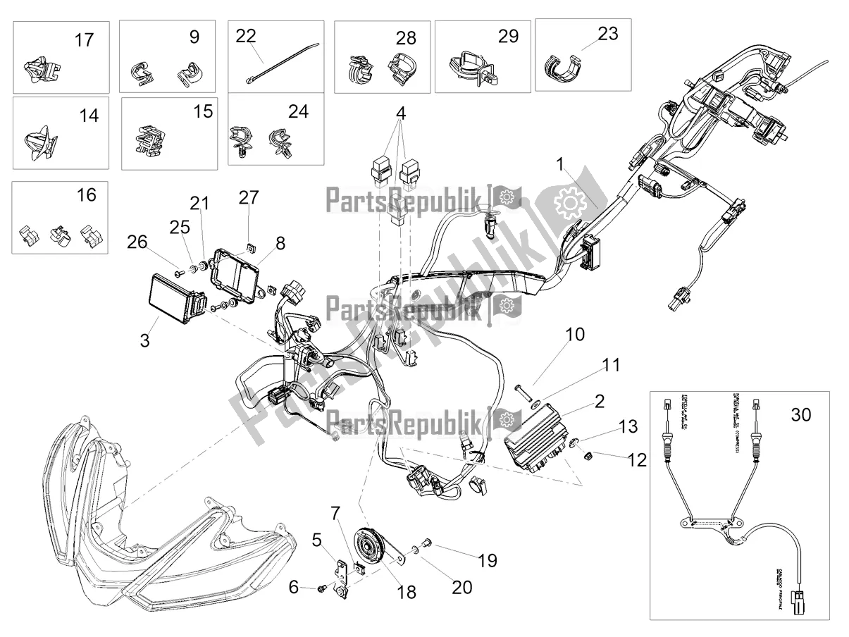 Tutte le parti per il Impianto Elettrico Anteriore del Aprilia Tuono V4 Factory 1100 Superpole Apac 2022