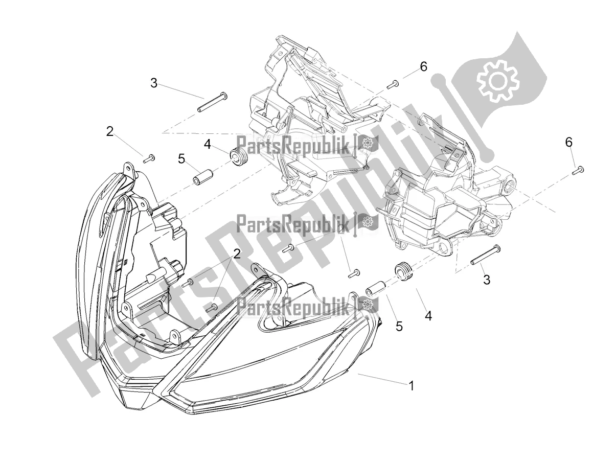 Todas as partes de Luzes Dianteiras do Aprilia Tuono V4 Factory 1100 Superpole Apac 2022