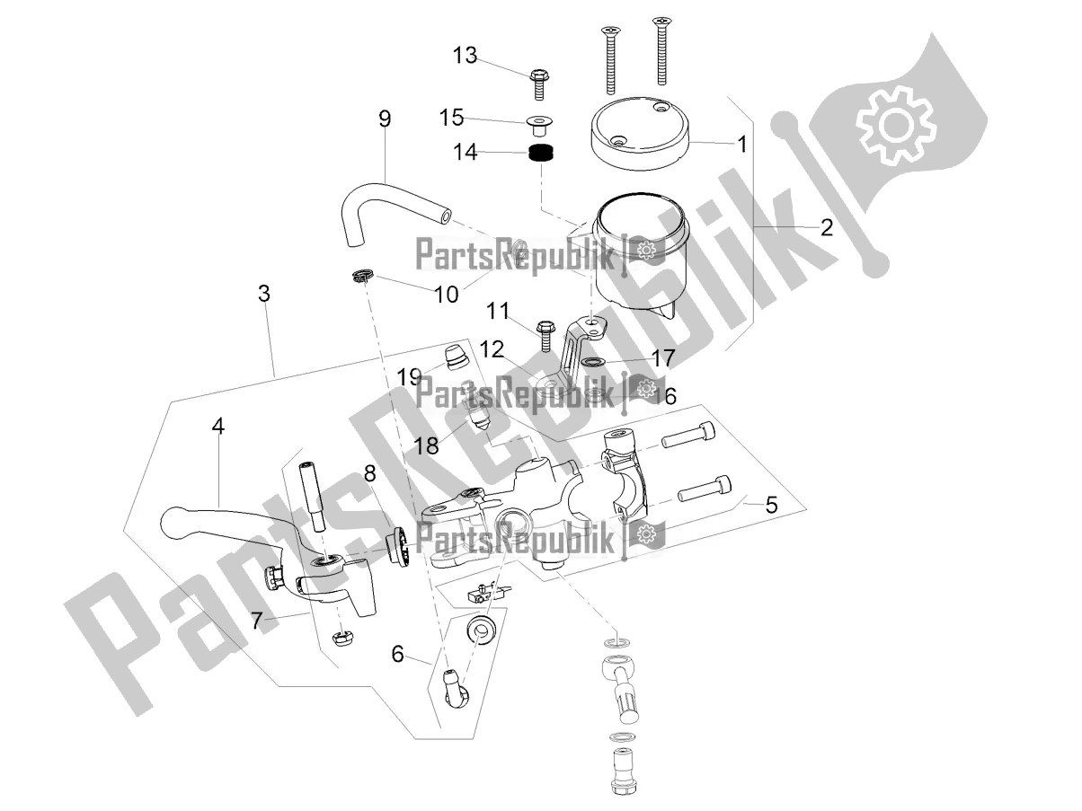 Todas as partes de Cilindro Mestre Dianteiro do Aprilia Tuono V4 Factory 1100 Superpole Apac 2022