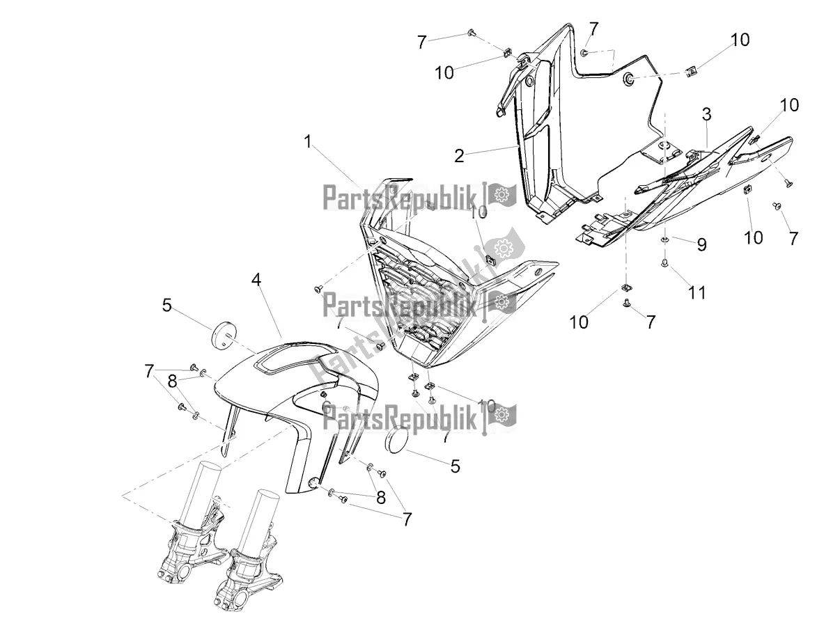 Toutes les pièces pour le Montant-garde-boue Avant du Aprilia Tuono V4 Factory 1100 Superpole Apac 2022