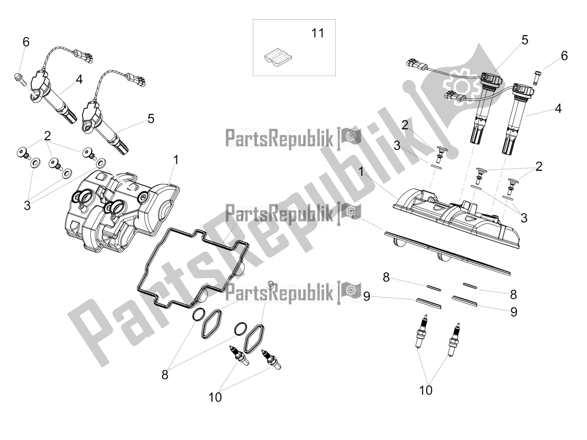 Tutte le parti per il Copricapo del Aprilia Tuono V4 Factory 1100 Superpole Apac 2022