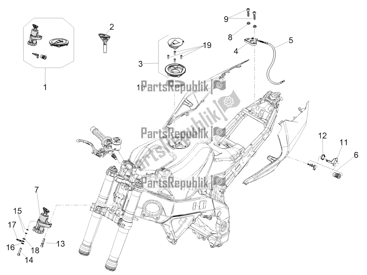 Todas las partes para Cerraduras de Aprilia Tuono V4 Factory 1100 Superpole Apac 2022