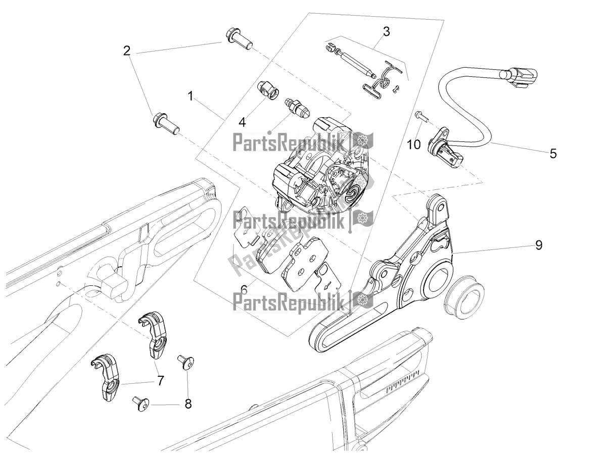 Wszystkie części do Zacisk Hamulca Tylnego Aprilia Tuono V4 Factory 1100 Superpole Apac 2022