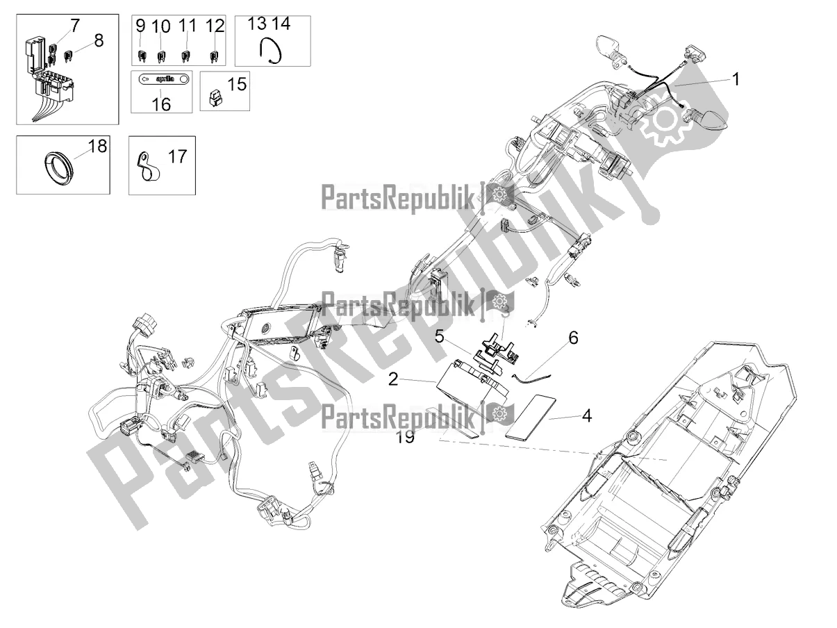 All parts for the Rear Electrical System of the Aprilia Tuono V4 Factory 1100 Superpole Apac 2022