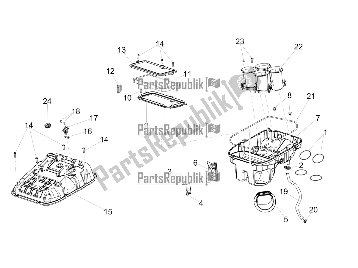 Tutte le parti per il Air Box del Aprilia Tuono V4 Factory 1100 Superpole Apac E4 2021