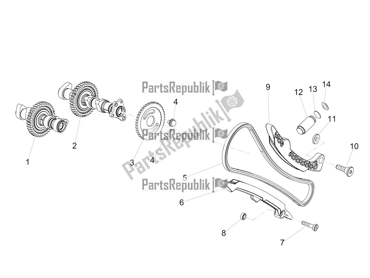 Tutte le parti per il Sistema Di Fasatura Del Cilindro Anteriore del Aprilia Tuono V4 Factory 1100 Superpole Apac E4 2021