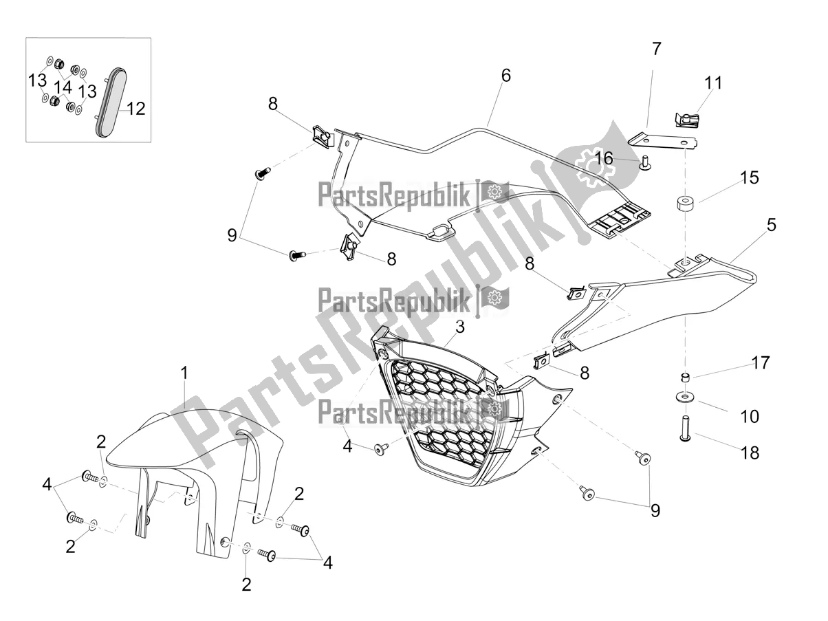 Toutes les pièces pour le Montant-garde-boue Avant du Aprilia Tuono V4 Factory 1100 Superpole Apac E4 2021