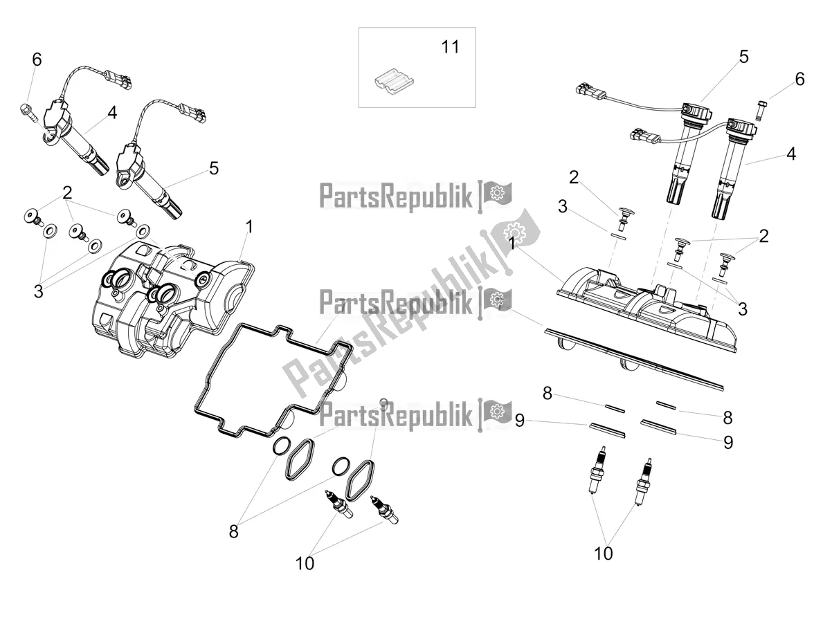 Tutte le parti per il Copricapo del Aprilia Tuono V4 Factory 1100 Superpole Apac E4 2021