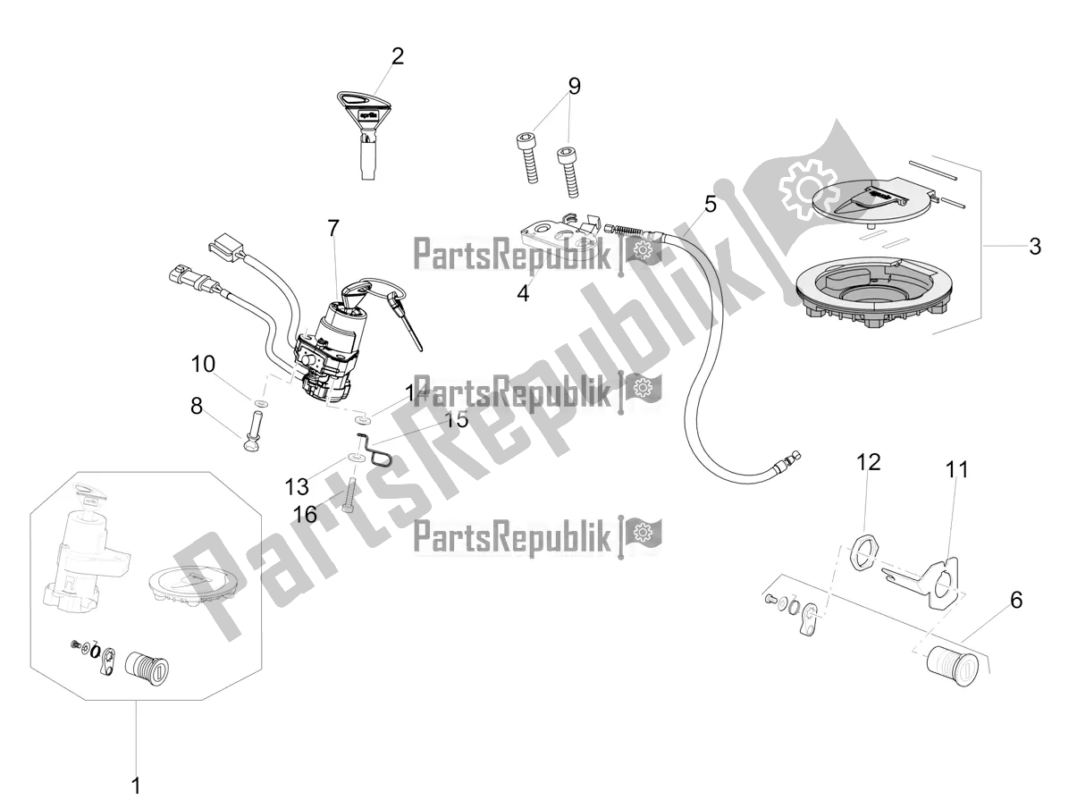 All parts for the Locks of the Aprilia Tuono V4 Factory 1100 Superpole Apac E4 2021