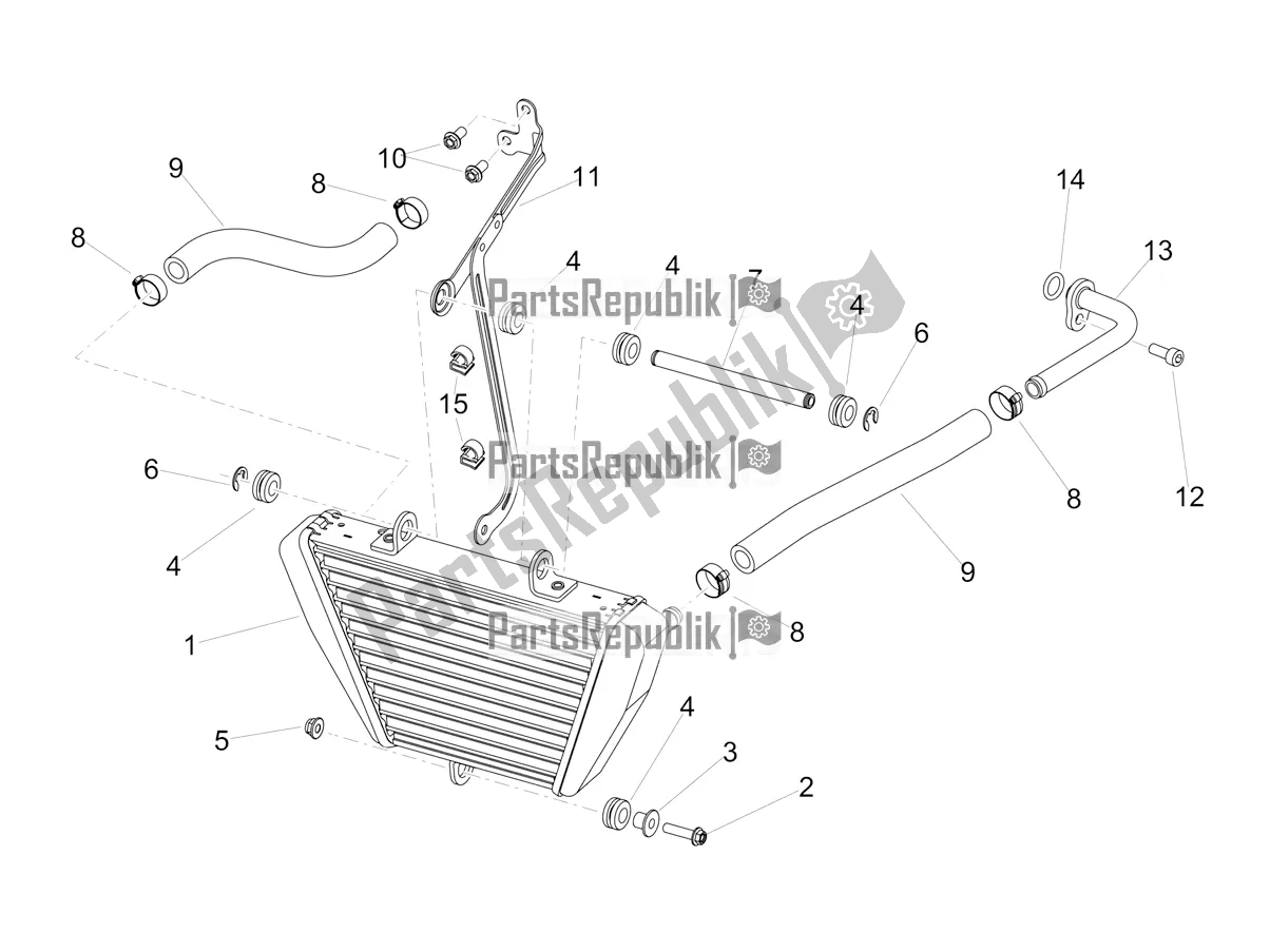 Tutte le parti per il Radiatore Olio del Aprilia Tuono V4 Factory 1100 Superpole Apac E4 2021