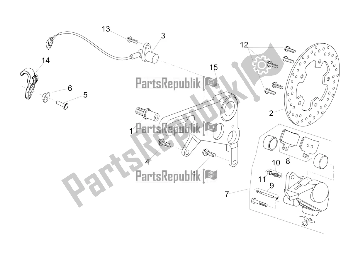 Alle onderdelen voor de Achter Remklauw van de Aprilia Tuono V4 Factory 1100 Superpole Apac E4 2021