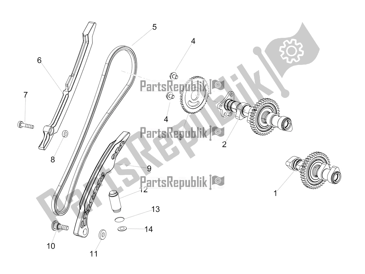 All parts for the Rear Cylinder Timing System of the Aprilia Tuono V4 Factory 1100 Superpole Apac E4 2021