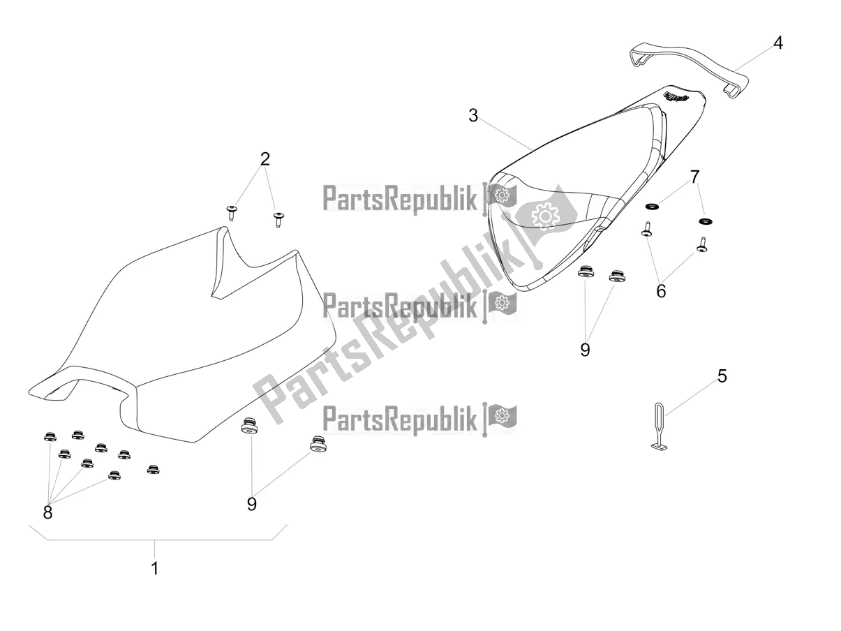 Tutte le parti per il Sella del Aprilia Tuono V4 Factory 1100 Superpole Apac E4 2021