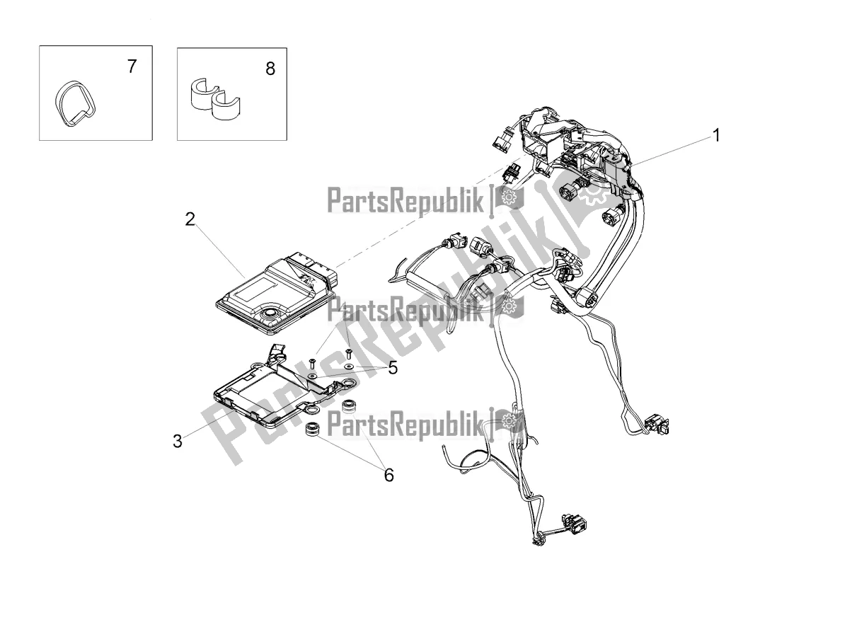 Tutte le parti per il Impianto Elettrico Centrale del Aprilia Tuono V4 Factory 1100 Superpole Apac E5 2021