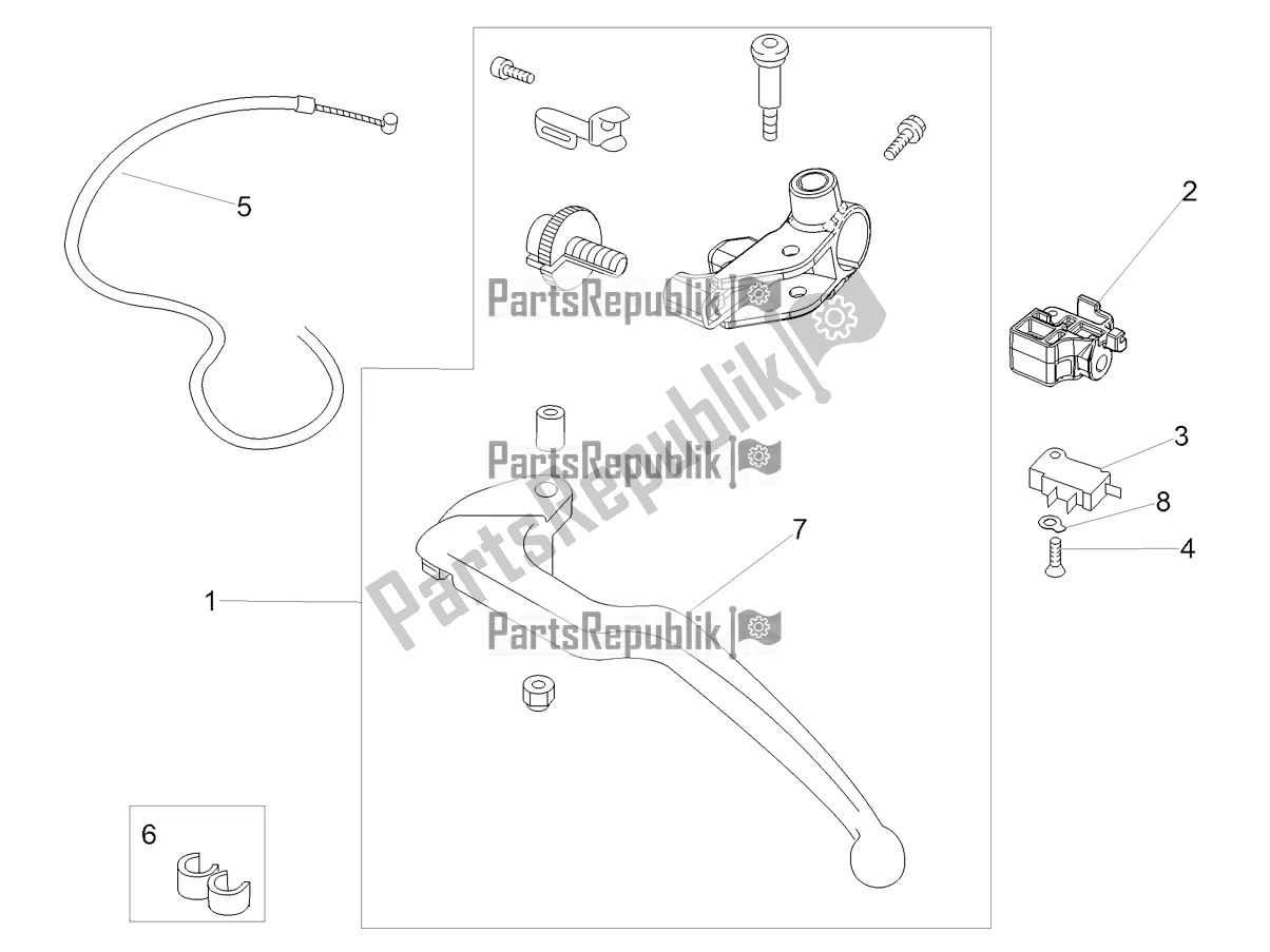 All parts for the Clutch Control of the Aprilia Tuono V4 Factory 1100 Superpole Apac E5 2021