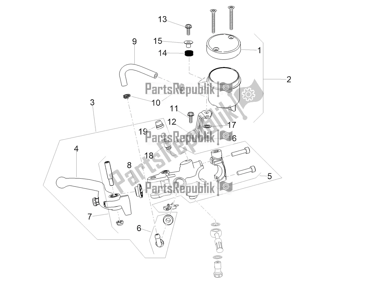 Toutes les pièces pour le Maître-cylindre Avant du Aprilia Tuono V4 Factory 1100 Superpole Apac E5 2021