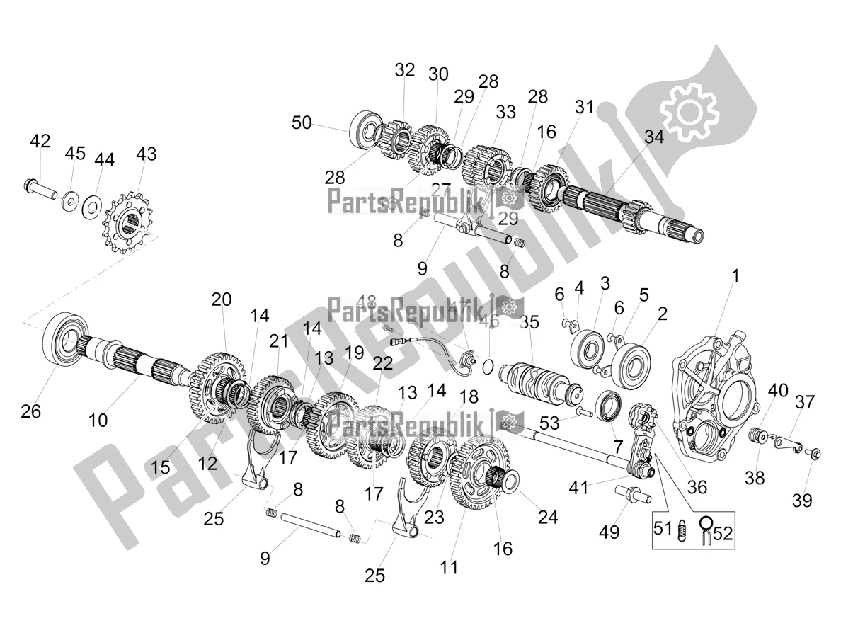 Alle onderdelen voor de Versnellingsbak - Versnellingsbak van de Aprilia Tuono V4 Factory 1100 Superpole Apac E5 2021