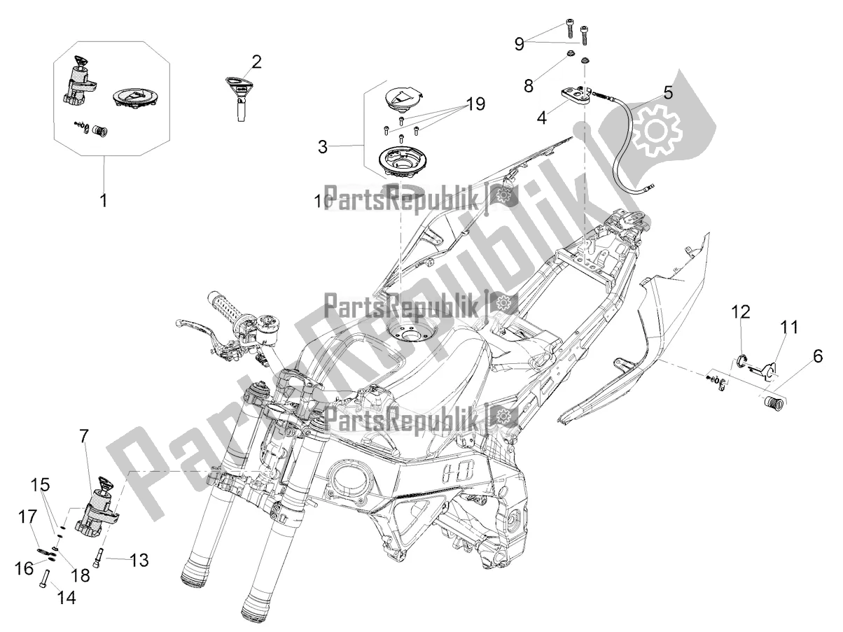 All parts for the Locks of the Aprilia Tuono V4 Factory 1100 Superpole Apac E5 2021