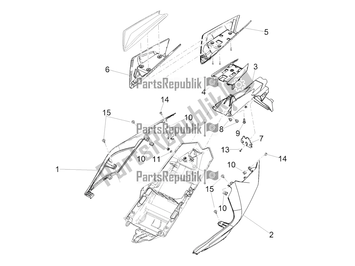 Toutes les pièces pour le Corps Arrière du Aprilia Tuono V4 Factory 1100 Superpole Apac E5 2021