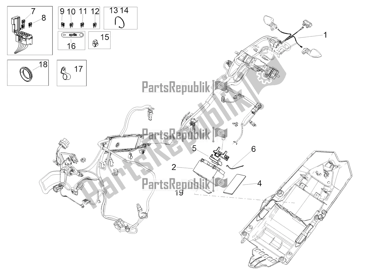 Tutte le parti per il Impianto Elettrico Posteriore del Aprilia Tuono V4 Factory 1100 Superpole Apac E5 2021