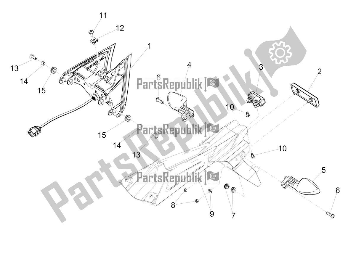 Toutes les pièces pour le Feux Arrière du Aprilia Tuono V4 Factory 1100 Superpole Apac E5 2021