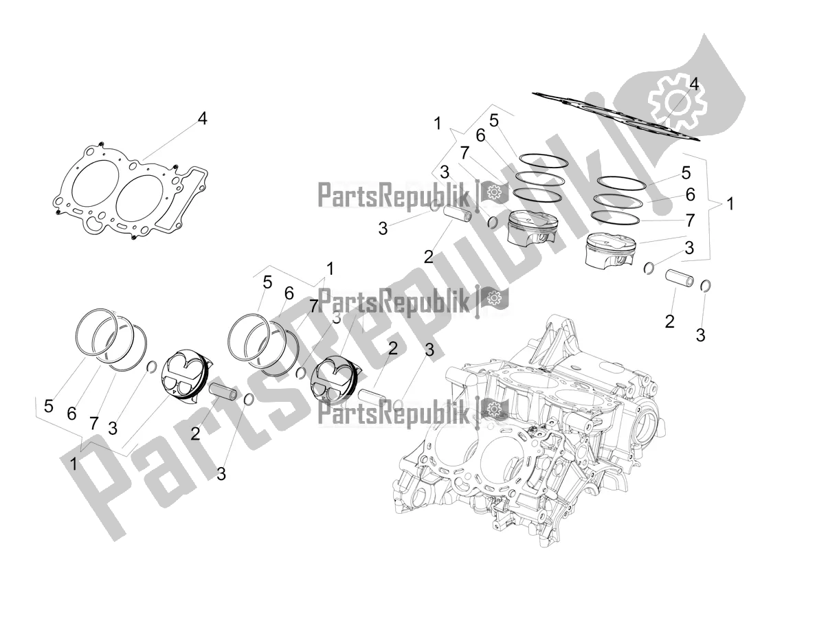 All parts for the Cylinder - Piston of the Aprilia Tuono V4 Factory 1100 Superpole E5 2021