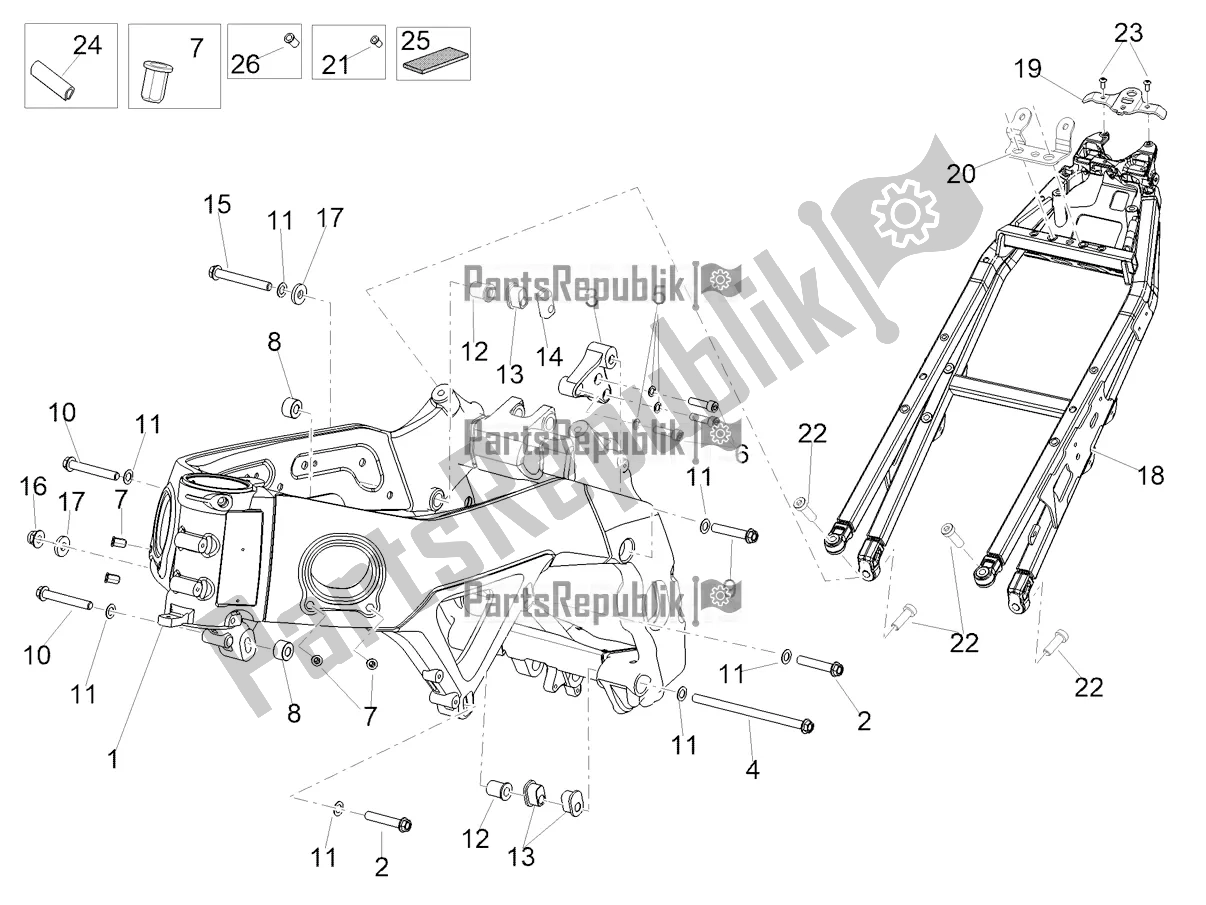 Alle Teile für das Rahmen des Aprilia Tuono V4 Factory 1100 Superpole E5 2021