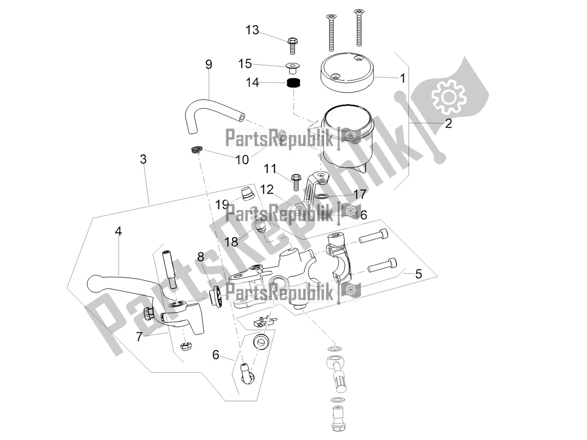 Toutes les pièces pour le Maître-cylindre Avant du Aprilia Tuono V4 Factory 1100 Superpole E5 2021