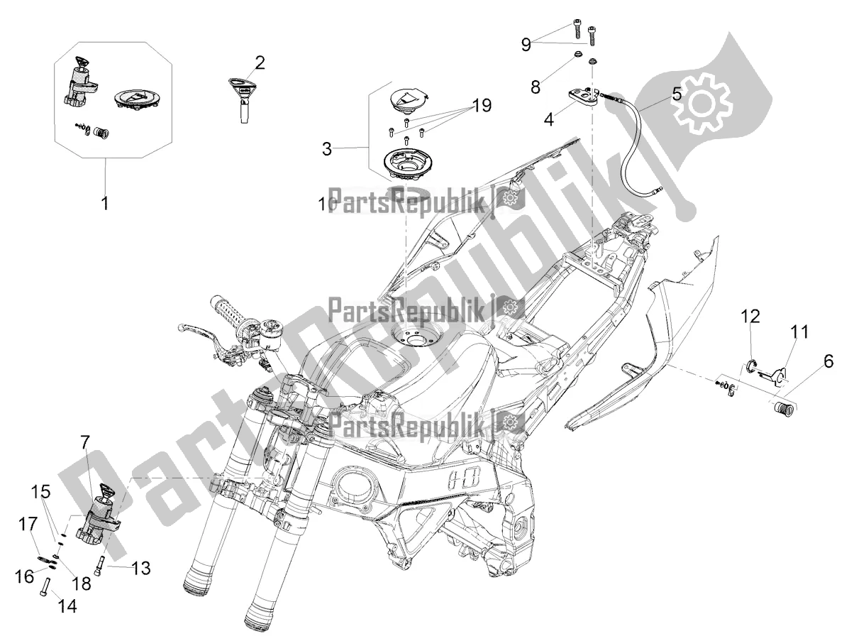 All parts for the Locks of the Aprilia Tuono V4 Factory 1100 Superpole E5 2021