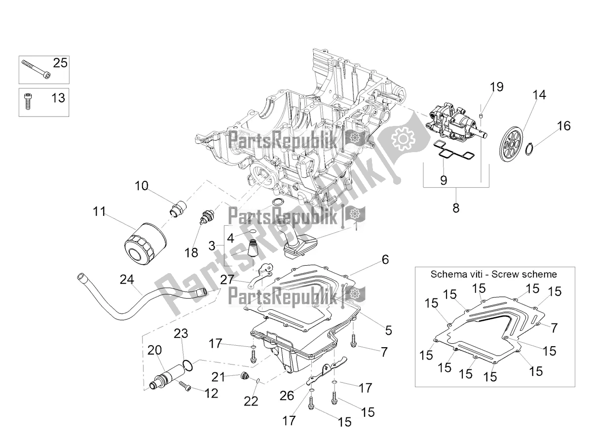 Tutte le parti per il Lubrificazione del Aprilia Tuono V4 Factory 1100 Superpole E5 2021