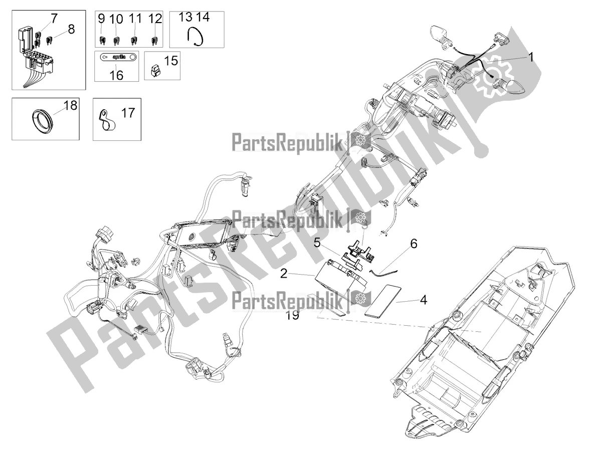 Alle Teile für das Hinteres Elektrisches System des Aprilia Tuono V4 Factory 1100 Superpole E5 2021